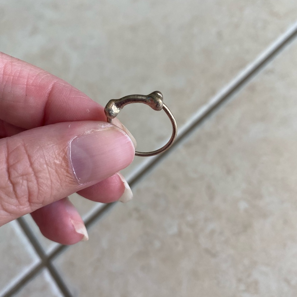Sterling silver dog bone ring size 5.5